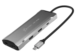j5create 4K 60 Elite USB-C Triple-Monitor Mini-Dock, Space Gray, JCD397