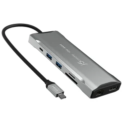 j5create 4K 60 Elite USB-C Triple-Monitor Mini-Dock, Space Gray, JCD397