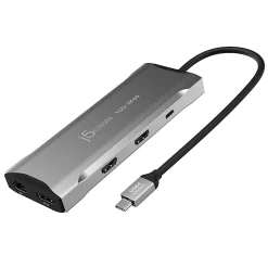 j5create 4K 60 Elite USB-C Triple-Monitor Mini-Dock, Space Gray, JCD397