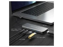 j5create 8K USB4 5-in-1 Travel Hub, 7/16”H x 4-5/8”W x 1-13/16”D, Space Gray, JCH453