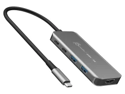 j5create 8K USB4 5-in-1 Travel Hub, 7/16”H x 4-5/8”W x 1-13/16”D, Space Gray, JCH453