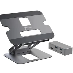 j5Create Multi-Angle 4K Docking Stand, 11.4"H x 8.9"W x 2.1"D, Space Gray, JTS327