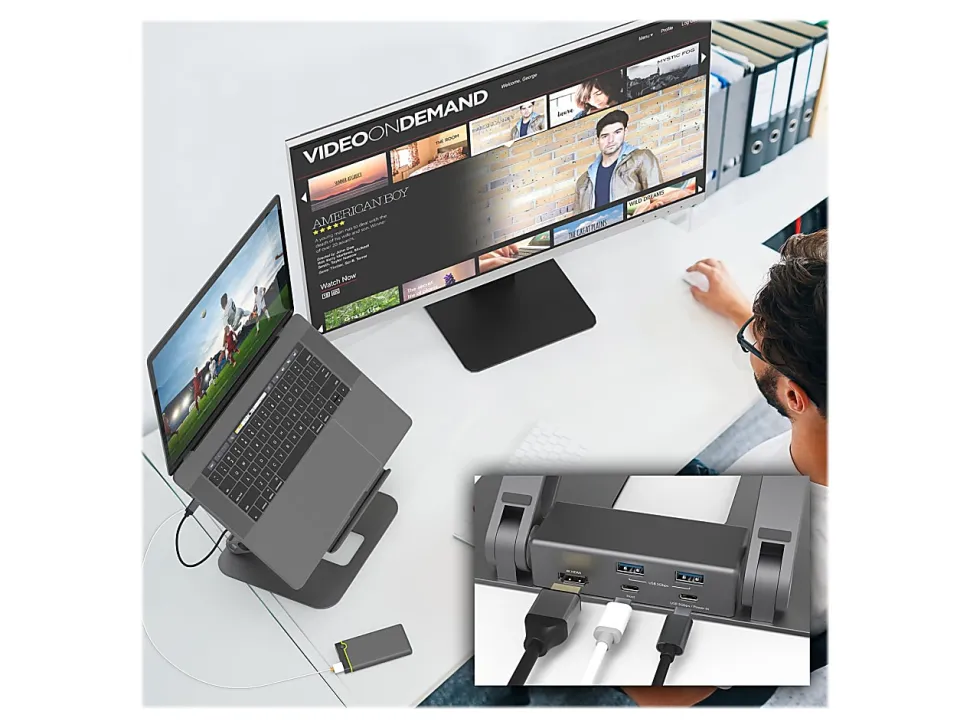 j5Create Multi-Angle 4K Docking Stand, 11.4"H x 8.9"W x 2.1"D, Space Gray, JTS327