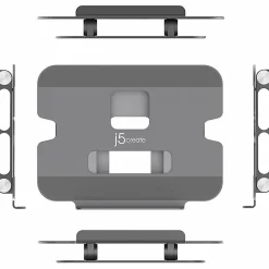 j5create Multi-Angle Laptop Stand, 11-7/16”H x 8-15/16”W x 2-1/8”D, Gray/Silver, JTS127