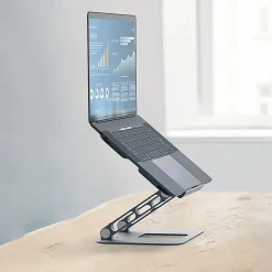 j5create Multi-Angle Laptop Stand, 11-7/16”H x 8-15/16”W x 2-1/8”D, Gray/Silver, JTS127