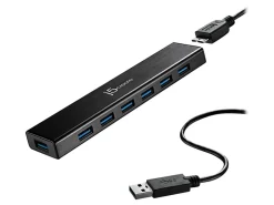 j5create® 7-port USB 3.0 Hub, Black, JUH377