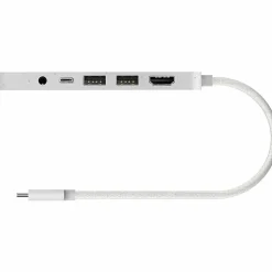 j5create USB-C Multi-Port Hub With Power Delivery, 6-3/4”, White, JCD373EW