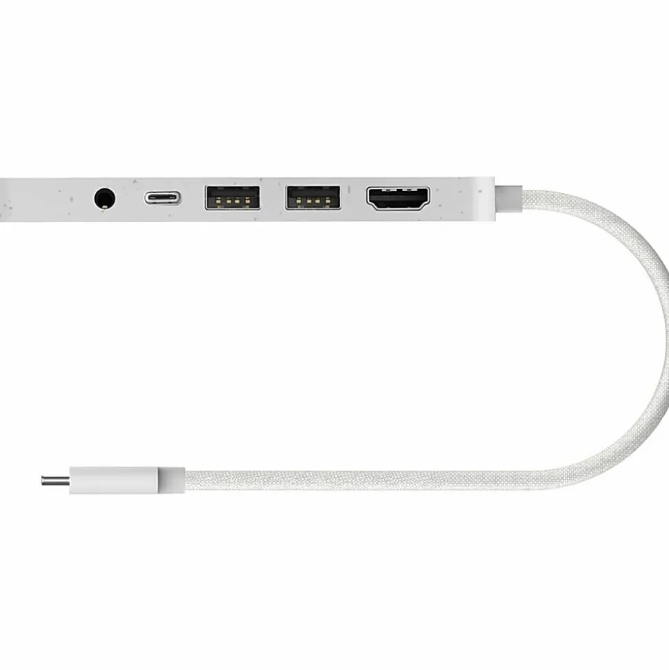 j5create USB-C Multi-Port Hub With Power Delivery, 6-3/4”, White, JCD373EW