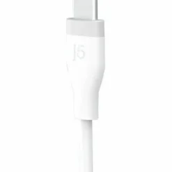 j5Create USB C 60W Liquid Silicone Fast Charging Cable, White, JUCX17W
