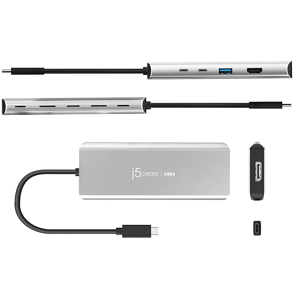 j5create USB4 Dual 4K Multi-Port Hub, Space Gray, JCD401