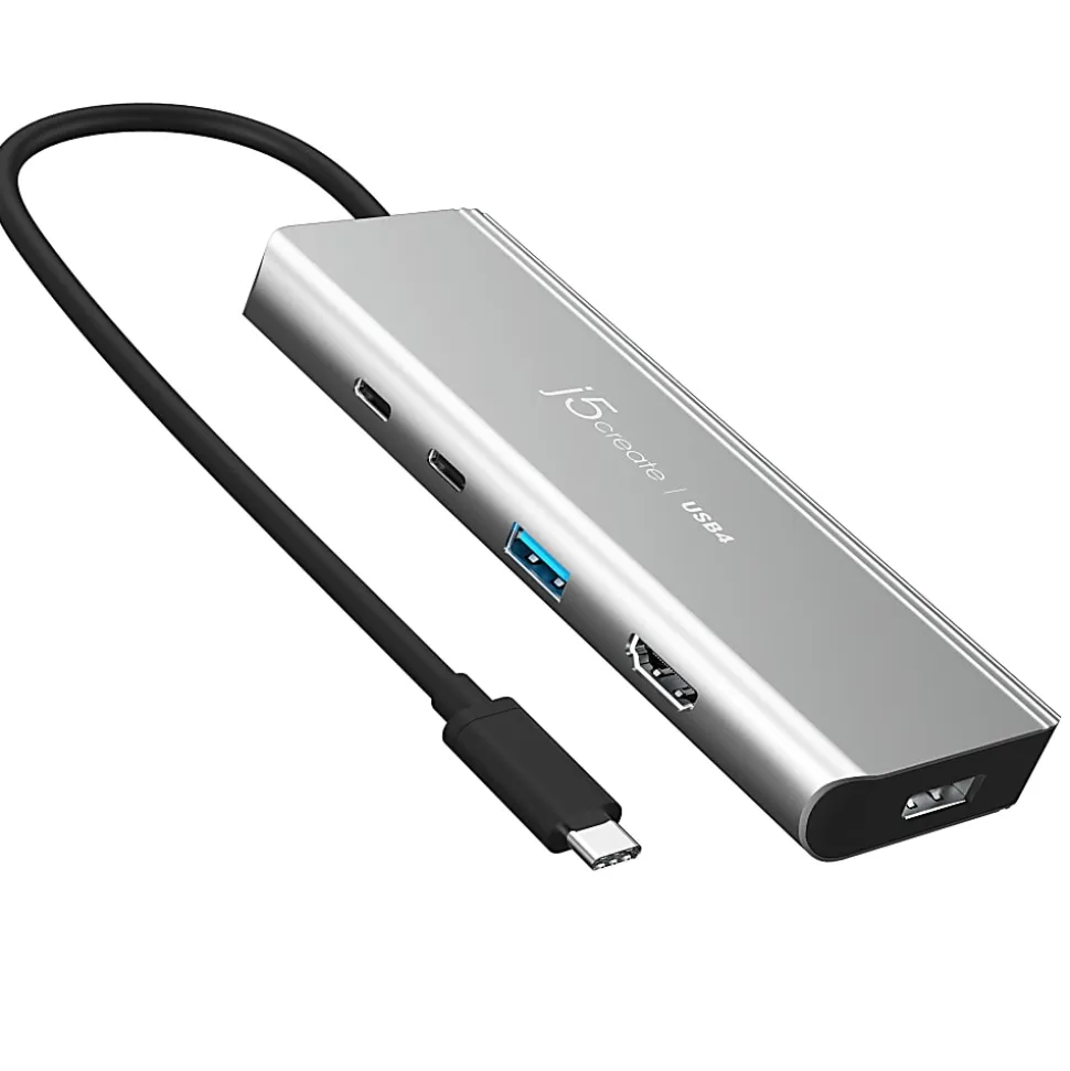 j5create USB4 Dual 4K Multi-Port Hub, Space Gray, JCD401