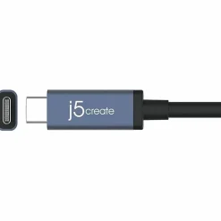 j5create USB 40Gbps 240W USB Type-C Cable, Black/Space Gray, JUC29L08