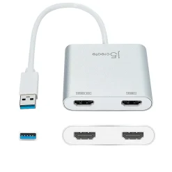 j5create USB 3.0-To-Dual HDMI Cable, 12.5