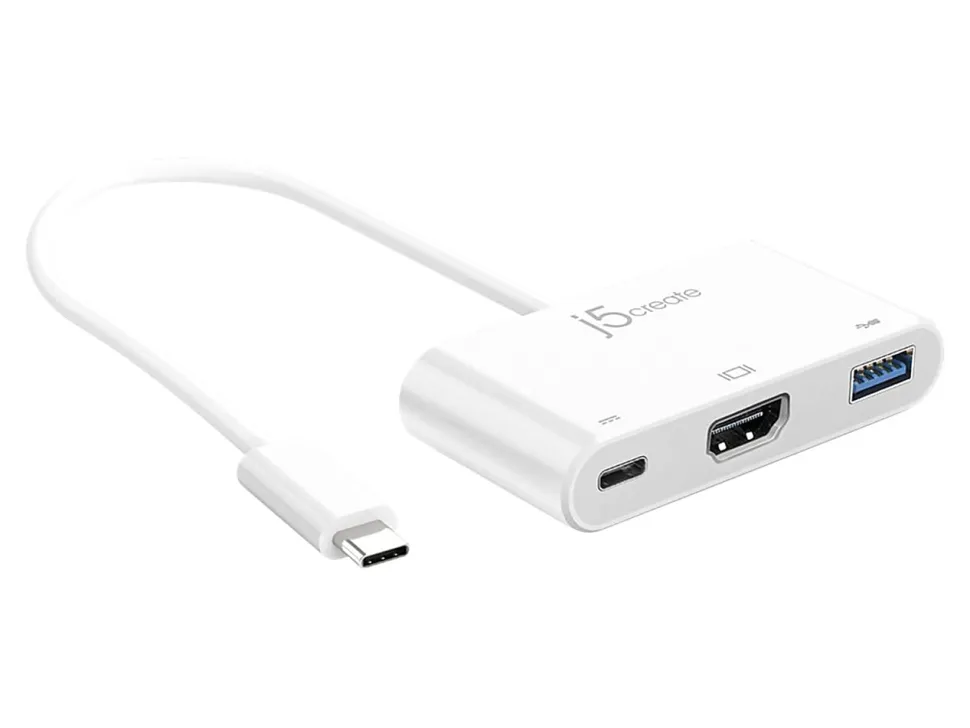 j5create USB Type-C HDMI™ USB 3.0 Adapter With Power Delivery, White, JCA379