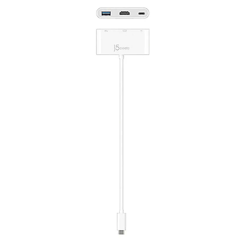 j5create USB Type-C HDMI™ USB 3.0 Adapter With Power Delivery, White, JCA379