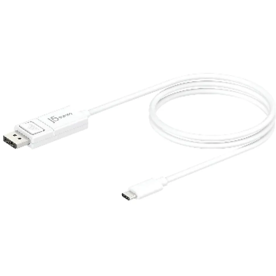 j5create® USB Type-C to 4K DisplayPort Cable, 4', White, JCA141