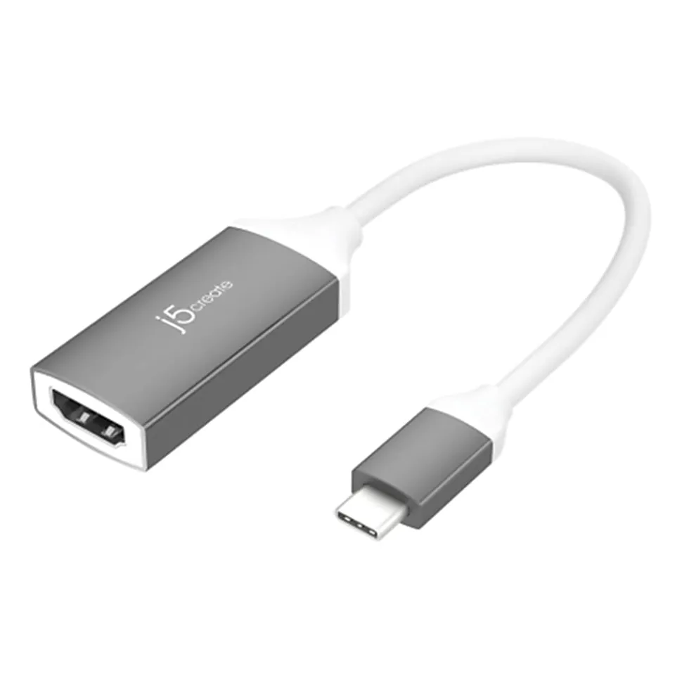 j5create USB Type-C-To-4K HDMI Adapter, 7.87", Gray, JCA153G