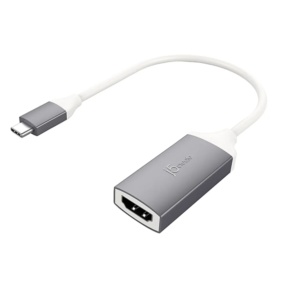j5create USB Type-C-To-4K HDMI Adapter, 7.87", Gray, JCA153G