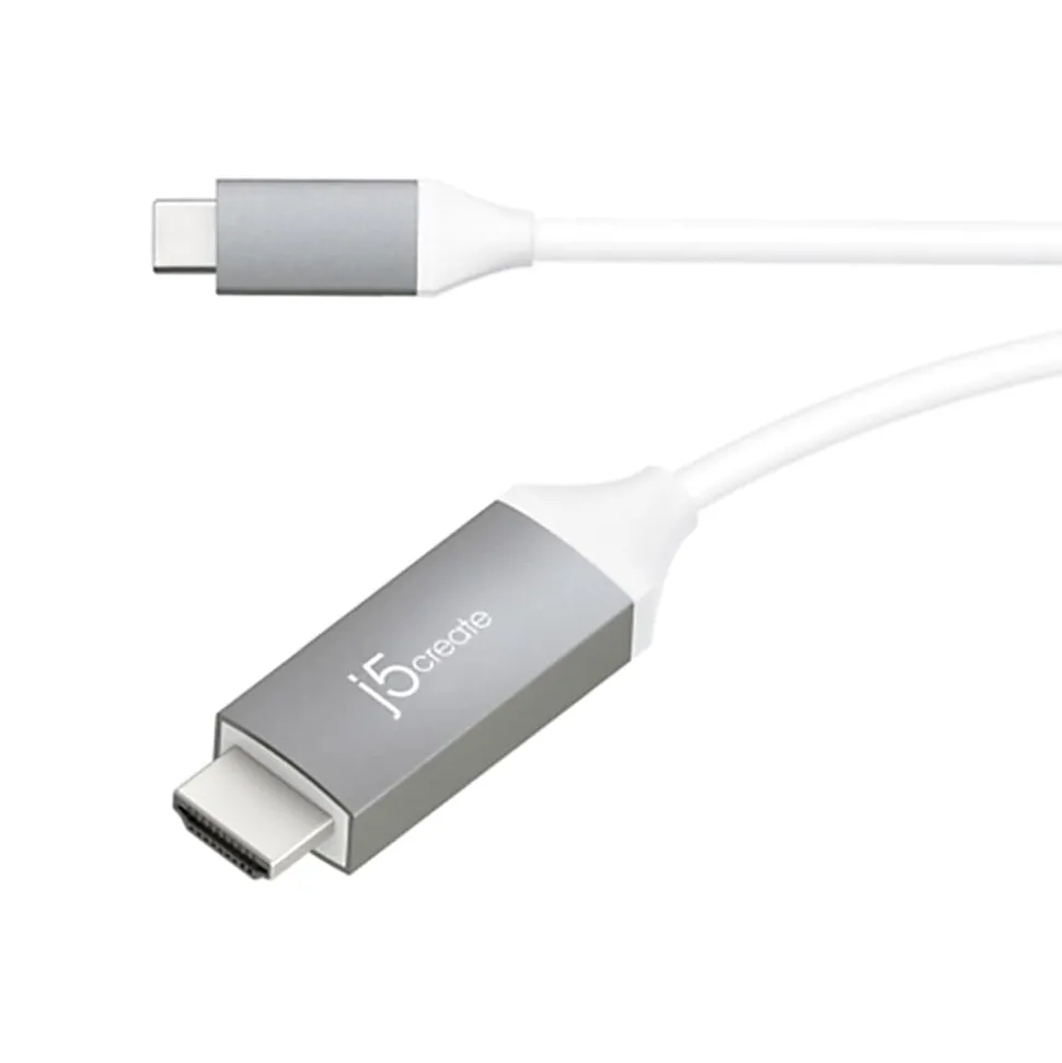 j5create USB Type-C-To-4K HDMI Cable, 75.25", Gray, JCC153G