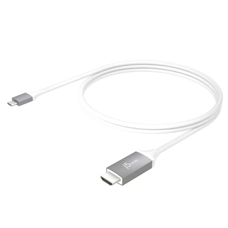 j5create USB Type-C-To-4K HDMI Cable, 75.25", Gray, JCC153G