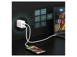 j5create 67W GaN USB-C 2-Port Charger, White, JUP2367