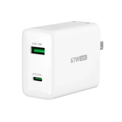 j5create 67W GaN USB-C 2-Port Charger, White, JUP2367