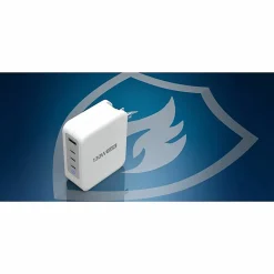 j5Create 130W GaN USB C 4 Port Charger, White/Gray, JUP43130