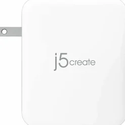 j5Create 130W GaN USB C 4 Port Charger, White/Gray, JUP43130