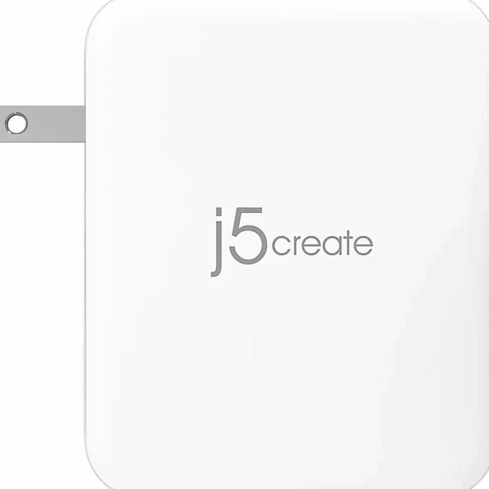 j5Create 130W GaN USB C 4 Port Charger, White/Gray, JUP43130