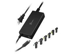 j5create 100W PD USB-C Super Charger With 6 DC Connectors, Black, JUP2290DC