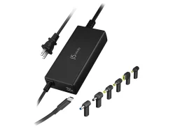 j5create 100W PD USB-C Super Charger With 6 DC Connectors, Black, JUP2290DC