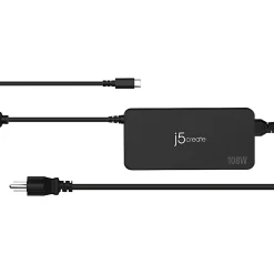 j5create 108W 3-Port PD USB-C Super Charger, Black, JUP34108