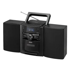 JENSEN Bluetooth® CD-785 Portable CD Music System With Cassette Player And AM/FM Radio, Medium, Black