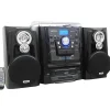 JENSEN JMC-1250 Mini Hi-Fi System - 10 W RMS - iPod Supported - Black - CD Player, Turntable - 3 Disc(s) - JMC1250