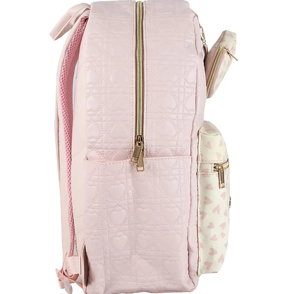 Jessica Simpson Backpack With 16" Laptop Sleeve And Keychain, Pink Heart