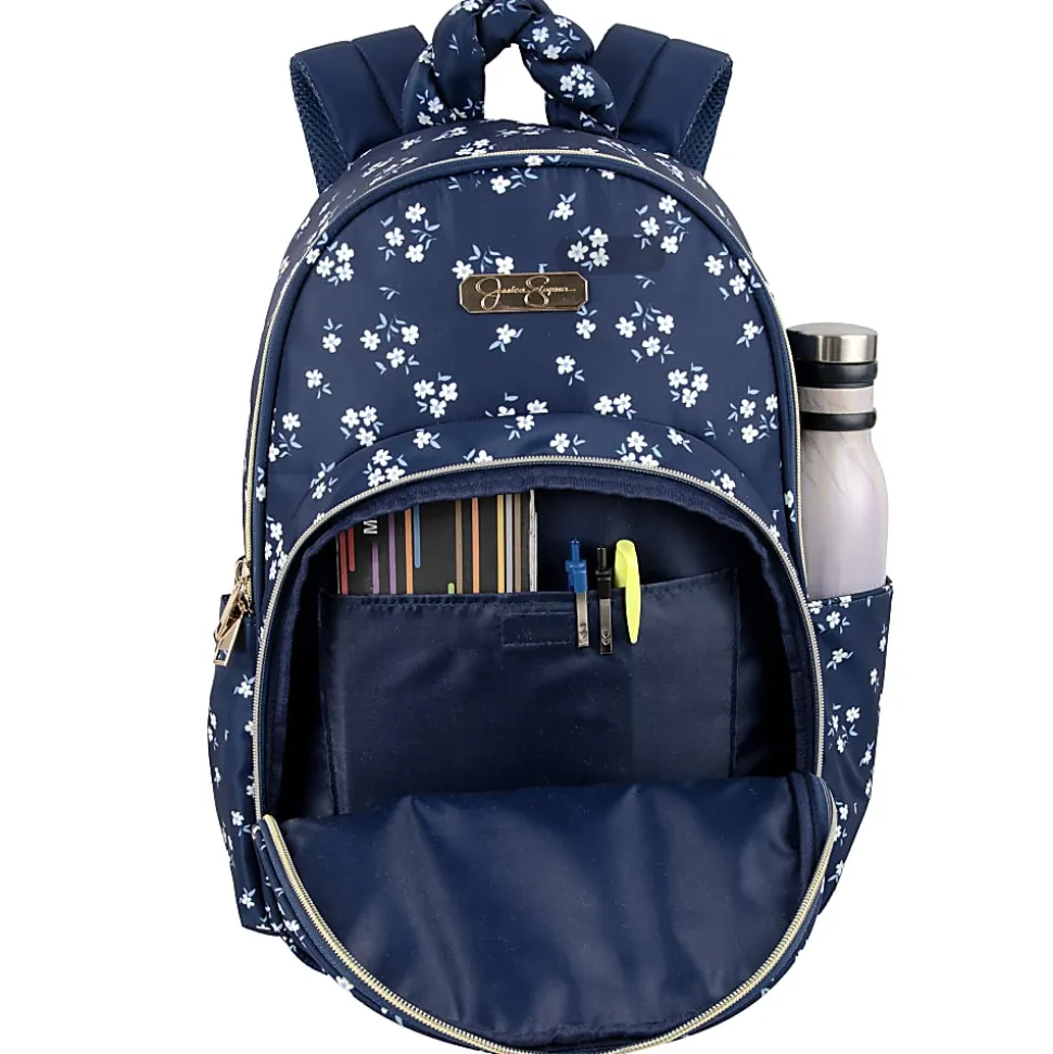 Jessica Simpson Floral Design Laptop Backpack With 16" Laptop Pocket, Navy