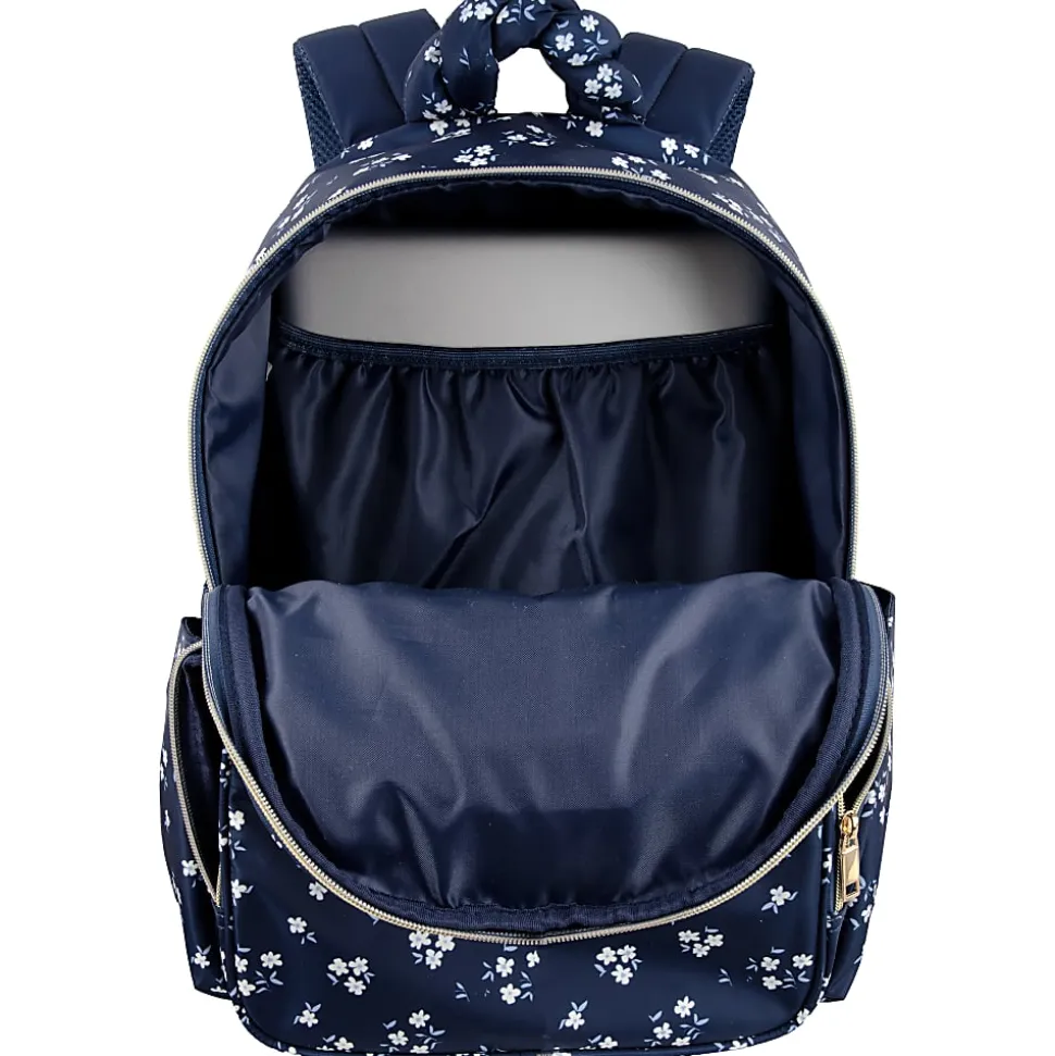 Jessica Simpson Floral Design Laptop Backpack With 16" Laptop Pocket, Navy