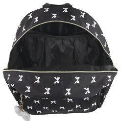 Jessica Simpson Women’s Travel Backpack With 16" Laptop Pocket, Black/White Bows, Total Qty 1