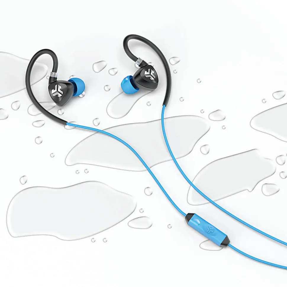 JLab Audio Fit 2.0 Sport Earbuds, Blue