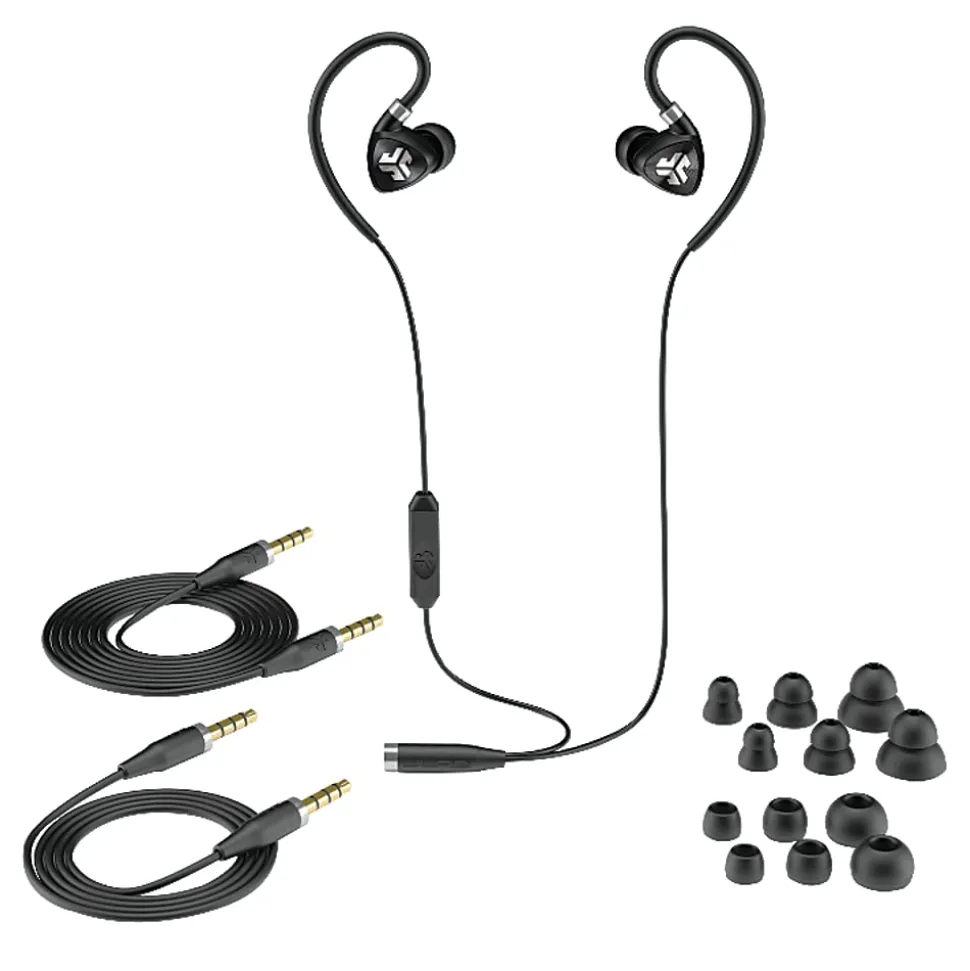 JLab Audio Fit 2.0 Sport Earbuds, Black