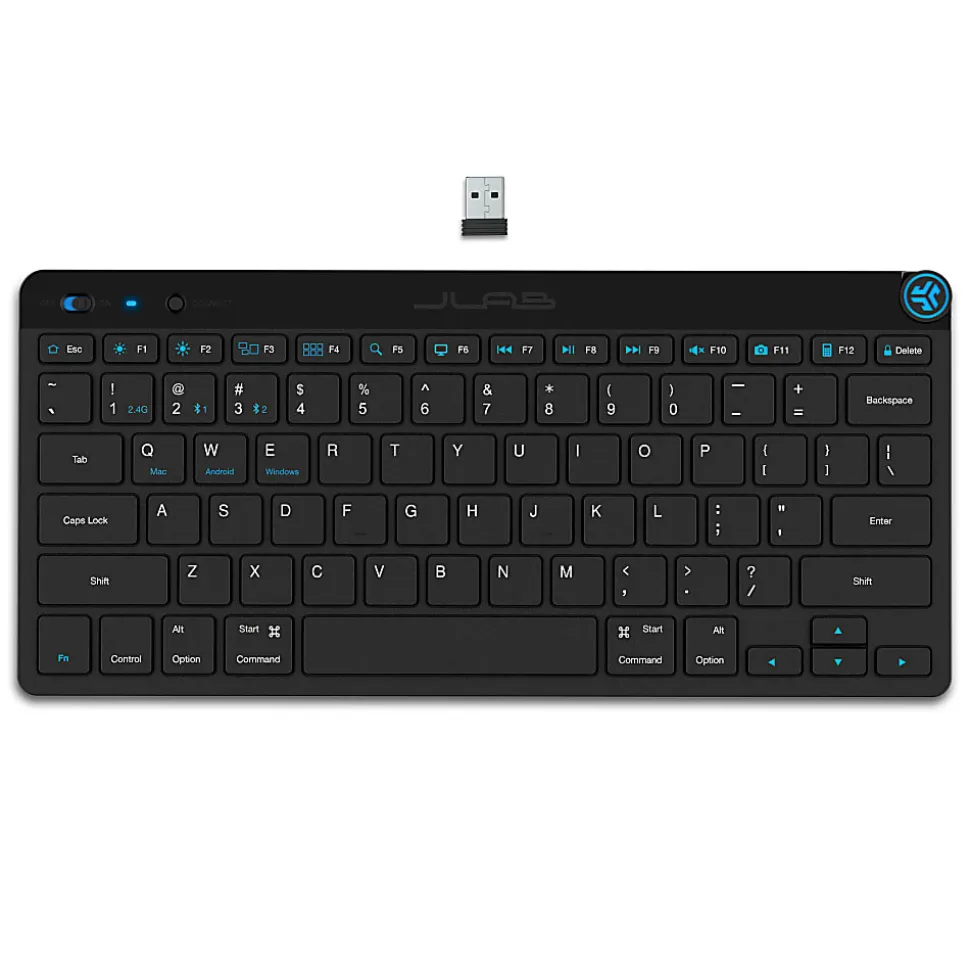 JLab Audio GO Wireless Keyboard, Black
