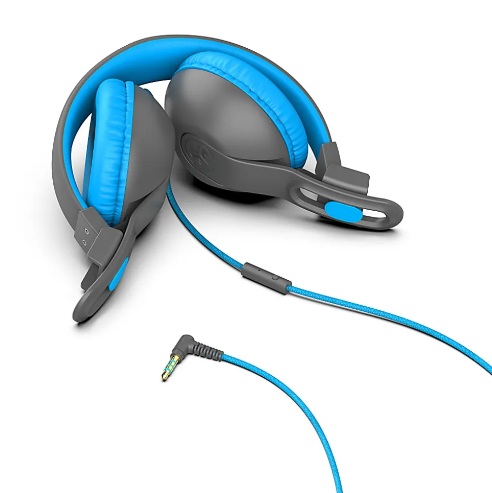 JLab Audio JBuddies Studio 2 On-Ear Headphones, Gray/Blue, HKSTU2GRYBLU122