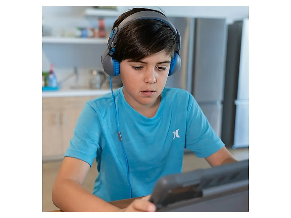 JLab Audio JBuddies Studio 2 On-Ear Headphones, Gray/Blue, HKSTU2GRYBLU122