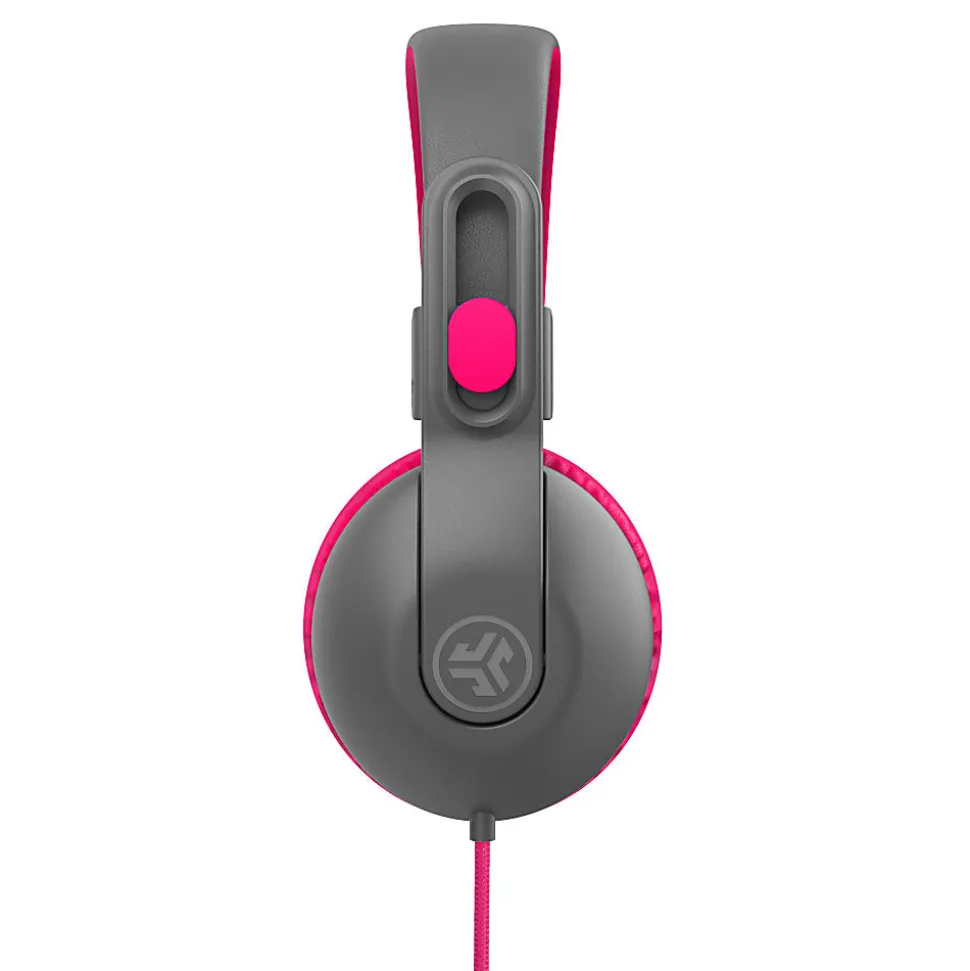 JLab Audio JBuddies Studio 2 On-Ear Headphones, Gray/Pink, HKSTU2RGRYPNK122