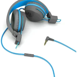 JLab Audio Kids' JBuddies Studio Over-The-Ear Headphones, Gray/Blue, JKSTUDIO GRYBLU BX
