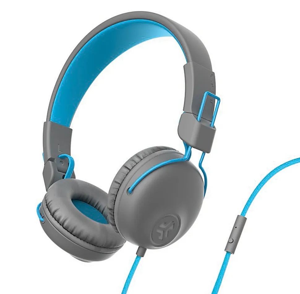 JLab® Audio Studio On-Ear Headphones, Gray/Blue, HASTUDIORGRYBLU4