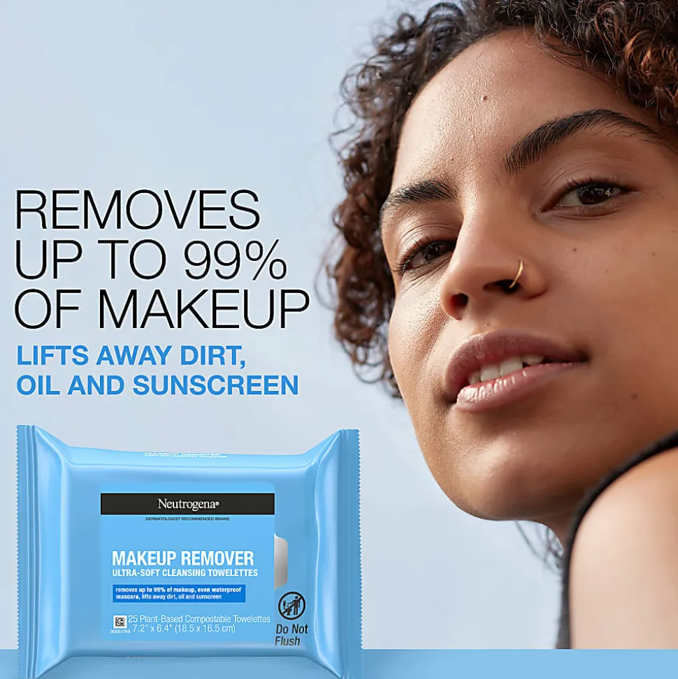 Johnson & Johnson Neutrogena Makeup Remover Cleansing Face Wipes, Pack Of 25 Wipes