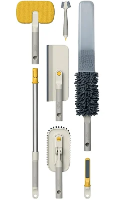 Joseph Joseph CleanTech 6-Piece Cleaning Tool, Stone, Total Qty 1