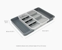 Joseph Joseph DoorStore Expandable Tier Cutlery And Knife Organizer, Stone, Total Qty 1