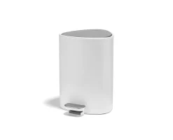 Joseph Joseph EasyStore Bathroom Pedal Bin, 1.3 Gallon, White, Total Qty 1